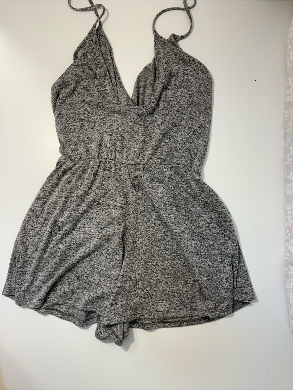 Express Gray Cowl Neck Romper - Spaghetti Strap Sleepwear